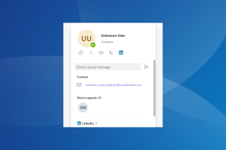 Microsoft teams unknown user
